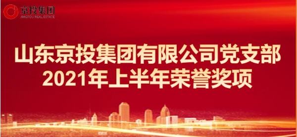 山东京投集团有限公司党支部荣誉奖项（2021.1--2021.6）